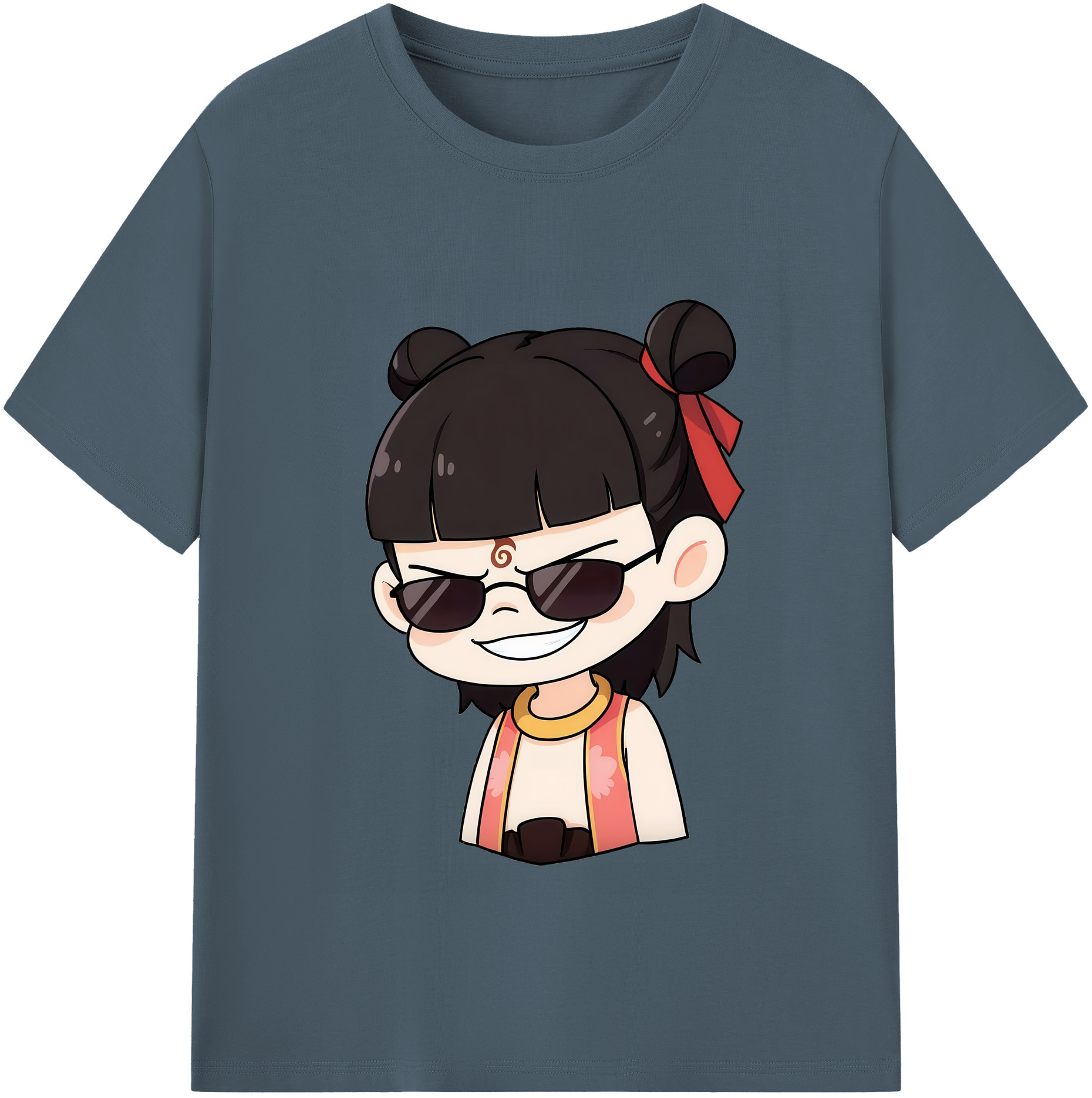 （画像用） Ne Zha 2 ナタ 魔童の大暴れ 綿100％半袖Tシャツ（フロントプリント）